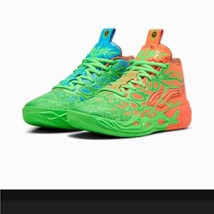 Puma Teenage Mutant Ninja Turtles LaMelo Ball Fluro Green and Orange Sneakers